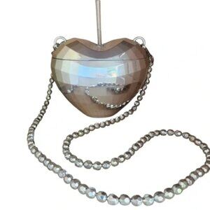 Disco Heart Crossbody Bag Hidden Drink with Straw by Sheffield Home Club-NWT